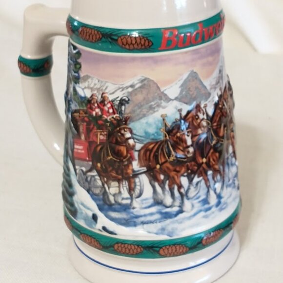BEER STEIN 1993 Budweiser Holiday Stein -- "Special Delivery" - Picture 1 of 7